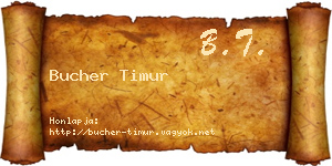 Bucher Timur névjegykártya